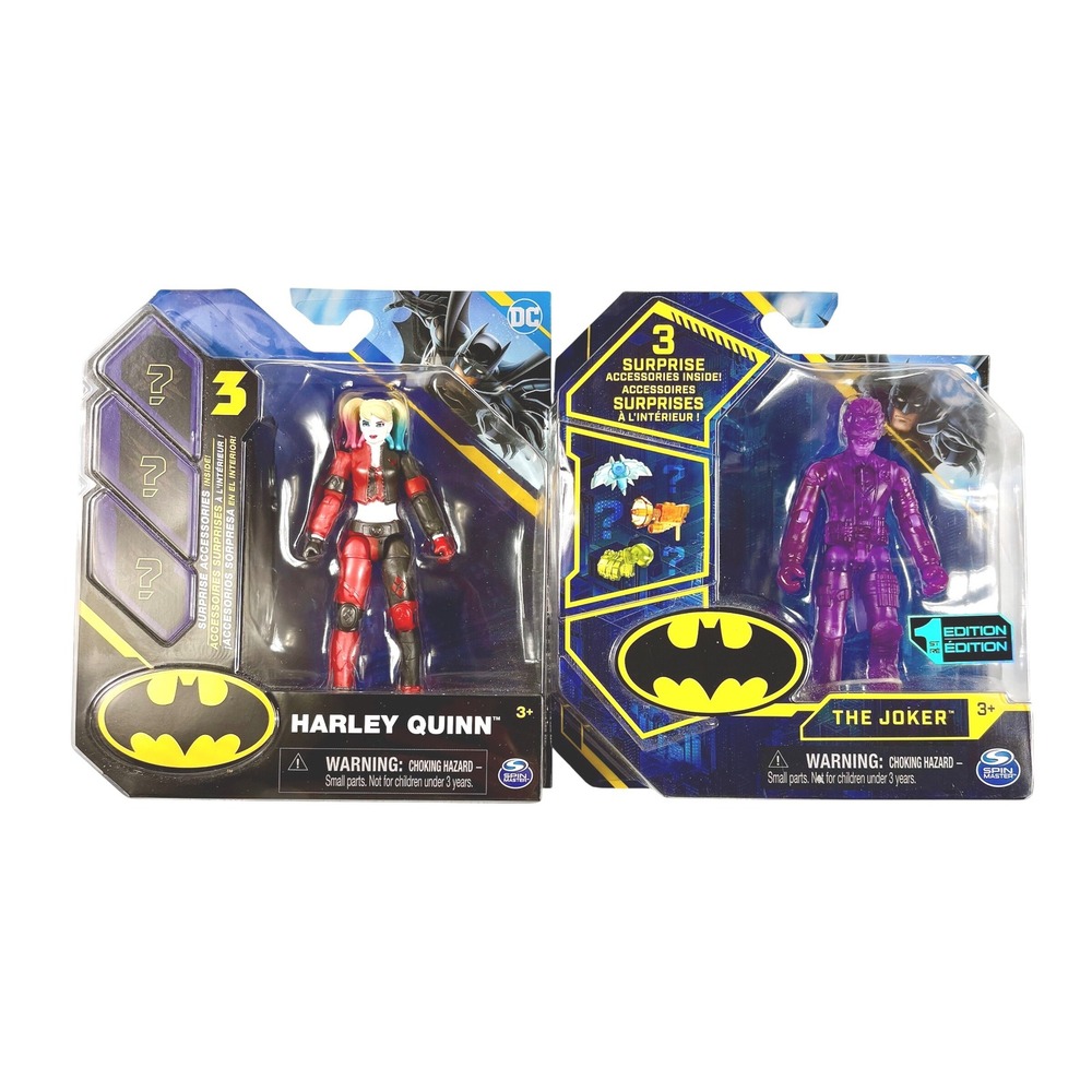 HARLEY QUINN & 1st Edition Purple THE JOKER Spin Master Figures